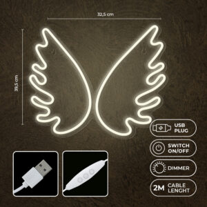 Neoninis PLEXI LED sparnų šviestuvas baltas FPNE09X Forever Light - Image 5