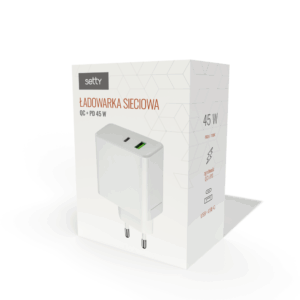 Setty sieninis įkroviklis PD+QC USB + USB-C 45W LSI-01white JO - Image 2