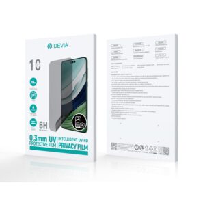 Devia išmaniųjų telefonų apsauginės plėvelės rinkinys UV 0,3mm HD privacy 10vnt. 6H, skirtas išmaniųjų telefonų LCD ekranų pjaustymo staklėms - Image 2