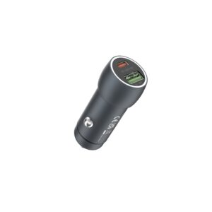 Devia automobilinis įkroviklis Extreme PD QC 3.0 30W + 18W 1x USB 1x USB-C tamsiai pilkas - Image 3