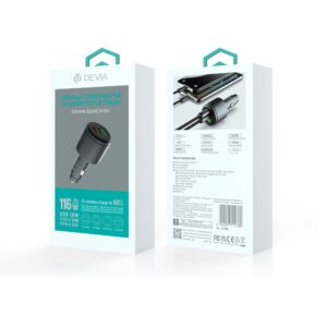 Devia automobilinis įkroviklis Extreme Metal PD QC 116W 1x USB 2x USB-C juodas - Image 4