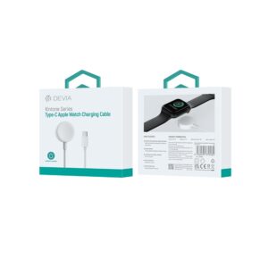 Devia indukcinis magnetinis įkroviklis Kintone USB-C 1,0 m baltas, skirtas Apple Watch - Image 2