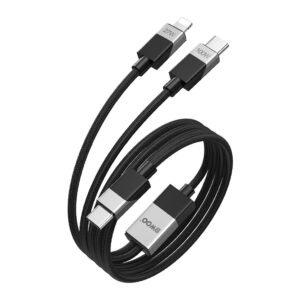 BWOO pintas 2-in-1 laidas USB-C – USB-C ir Lightning 1m 100W/27W juodas - Image 2