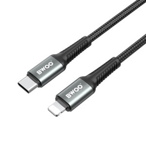 BWOO Pintas laidas USB-C – Lightning 2m 30W juodas - Image 3