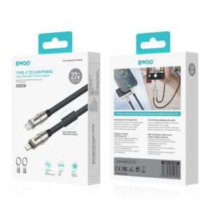 BWOO USB-C – Lightning laidas su dirželiu, 0,3 m, 27 W - Image 4