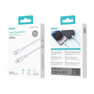 BWOO USB-C – Lightning laidas 2m 27W ABS + TPE baltas - Image 4