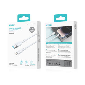 BWOO USB – Lightning laidas 2m 3A baltas - Image 4