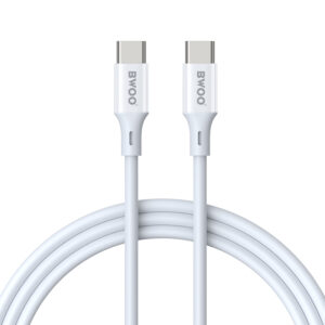 BWOO Kabelis USB-C - USB-C 2m 60W ABS + TPE baltas