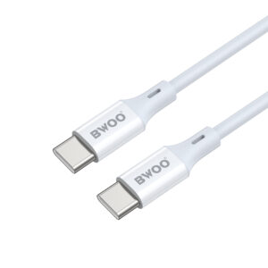 BWOO Kabelis USB-C - USB-C 2m 60W ABS + TPE baltas - Image 3
