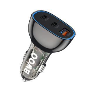 BWOO PD automobilinis įkroviklis 2x USB-C jungtis + USB-A 68W juodas
