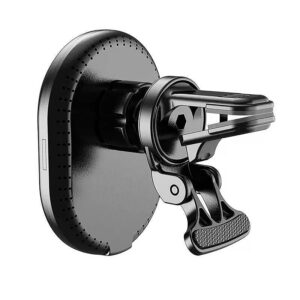 Setty MagSafe automobilinis telefono laikiklis į ventiliacijos groteles su indukciniu įkrovimu, ovalus, LED, MS, juodas QMUS-K-01 - Image 3