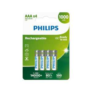 PHILIPS įkraunama baterija AAA NiMH 1000mAh, 4 vnt. rinkinys.
