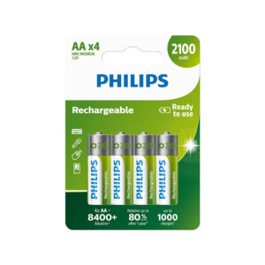 PHILIPS įkraunama baterija AA NiMH 2100mAh, 4 vnt. rinkinys.