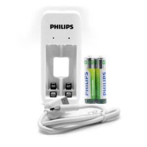 PHILIPS dviejų kanalų akumuliatorių įkroviklis NiMH USB + 2xAAA 7000mAh - Image 2