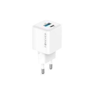 Forever TC-08-20AC GaN PD QC įkroviklis 1x USB-C 1x USB 20W baltas - Image 2