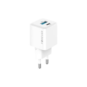 Forever TC-08-30AC GaN PD QC įkroviklis 1x USB-C 1x USB 30W baltas - Image 2