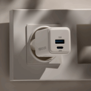Forever TC-08-20AC GaN PD QC įkroviklis 1x USB-C 1x USB 20W baltas - Image 3
