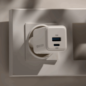 Forever TC-08-30AC GaN PD QC įkroviklis 1x USB-C 1x USB 30W baltas - Image 3