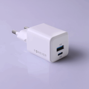 Forever TC-08-30AC GaN PD QC įkroviklis 1x USB-C 1x USB 30W baltas - Image 4
