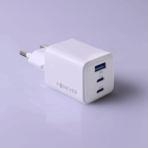 Forever TC-08-65ACC GaN PD QC įkroviklis 2x USB-C 1x USB 65W baltas - Image 4