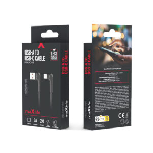 Maxlife MXUC-09 kampinis laidas USB - USB-C 2,0 m 3A juodas - Image 4