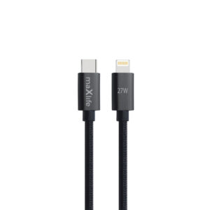 Maxlife MXUC-12 laidas USB-C – Lightning 2,0 m 27W juodas