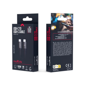 Maxlife MXUC-12 laidas USB-C - USB-C 1,0 m 100W juodas - Image 4