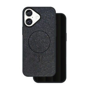 Blizgus plonas Mag dėklas, skirtas Apple iPhone 16e / 17e, juodas