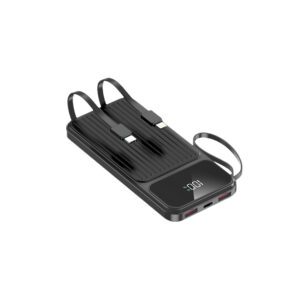 Maxlife išorinė baterija su integruotais laidais MXPB-06 PD QC 22,5W 10000 mAh juoda - Image 2