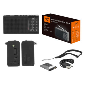 LTC nešiojamas radijo imtuvas REGA, USB, TF, AUX, mini LED žibintuvėlis, juodas - Image 3