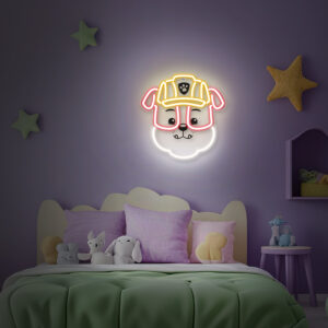 Pakabinamas neoninis LED Paw Patrol šviestuvas ant organinio stiklo - Rubble OW-130446 - Image 6