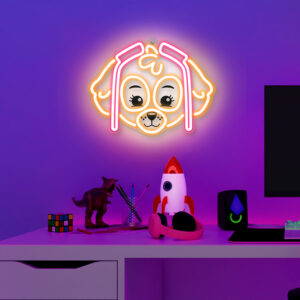 Pakabinama neoninė LED Paw Patrol iškaba ant organinio stiklo – Skye OW-130546 - Image 3
