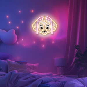 Pakabinama neoninė LED Paw Patrol iškaba ant organinio stiklo – Skye OW-130546 - Image 6