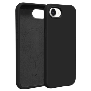 Etteri silikoninis Mag dėklas, skirtas Apple iPhone 16e / 17e, juodas