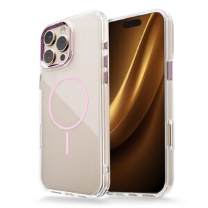 Skaidrus plonas Mag dėklas, skirtas Apple iPhone 17 Air 6,6" rožinis