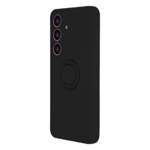 Juodas „Apple iPhone 16 Pro Max“ dėklas su žiedu pirštui