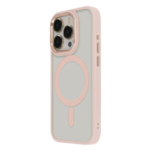 Elegantiškas „Satin Mag“ dėklas, skirtas Apple iPhone 15 Plus 6,7", rožinis