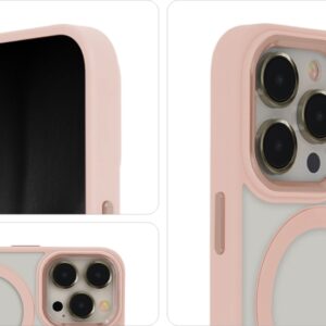 Elegantiškas „Satin Mag“ dėklas, skirtas Apple iPhone 15 Plus 6,7", rožinis - Image 3