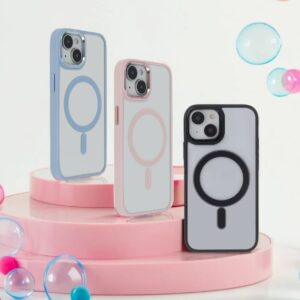 Elegantiškas „Satin Mag“ dėklas, skirtas Apple iPhone 15 Plus 6,7", rožinis - Image 4