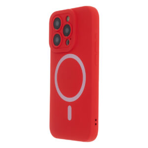 Minkštas silikoninis „Mag“ dėklas, skirtas Apple iPhone 15 Pro Max 6,7" raudonas