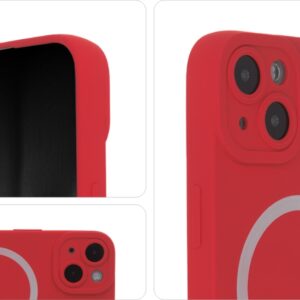 Minkštas silikoninis „Mag“ dėklas, skirtas Apple iPhone 15 Pro 6,1" raudonas - Image 3