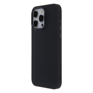 Elegantiškas matinis satino Apple iPhone 16 dėklas, juodas