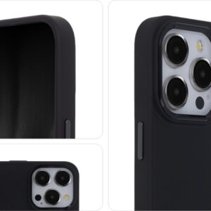Elegantiškas matinis satino Apple iPhone 16 dėklas, juodas - Image 3