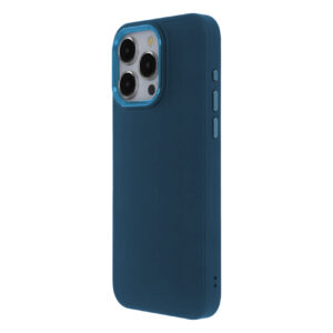 Elegantiškas satino dėklas, skirtas Apple iPhone 14 6,1" tamsiai mėlynas