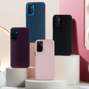 Elegantiškas satino dėklas, skirtas Apple iPhone 15 Plus 6,7" rožinis - Image 4