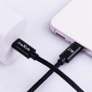 Maxlife MXUC-12 laidas USB-C – Lightning 2,0 m 27W juodas - Image 2