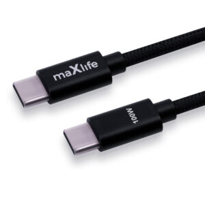 Maxlife MXUC-12 laidas USB-C - USB-C 1,0 m 100W juodas - Image 2