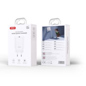 XO sieninis įkroviklis CE33 QC 18W 1x USB baltas + microUSB laidas - Image 2