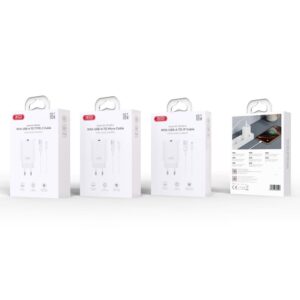 XO sieninis įkroviklis CE33 QC 18W 1x USB baltas + microUSB laidas - Image 3