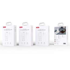 XO sieninis įkroviklis CE34 2x USB 2,4A baltas + microUSB laidas - Image 3